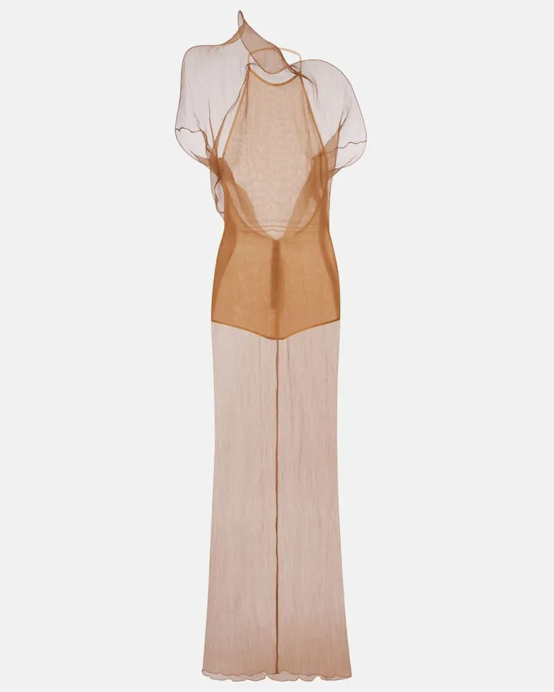 Magda Butrym Robe aus Seidenorganza Beige