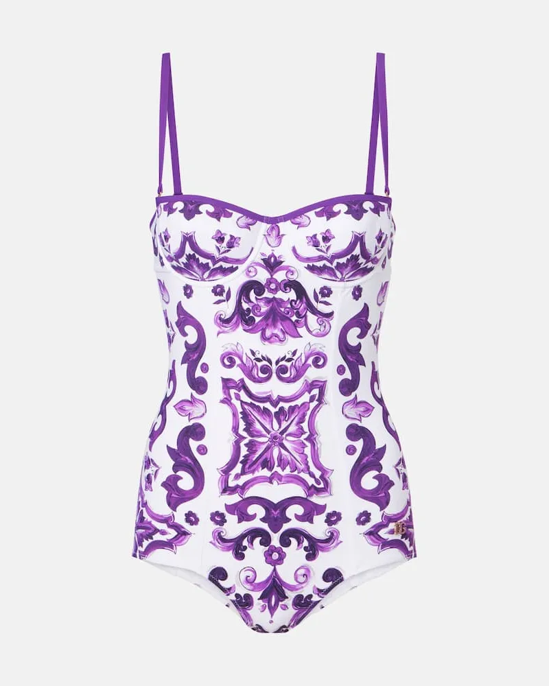 Dolce & Gabbana Badeanzug Majolica Weiß