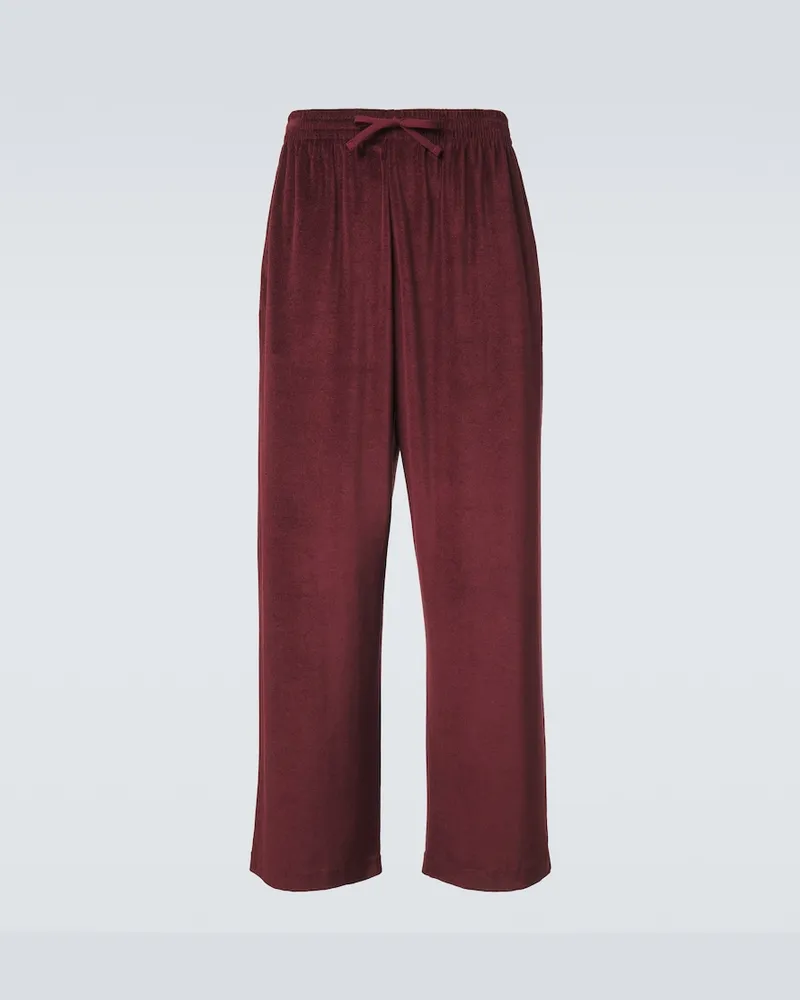 Gucci Jogginghose aus Jersey Burgunderrot
