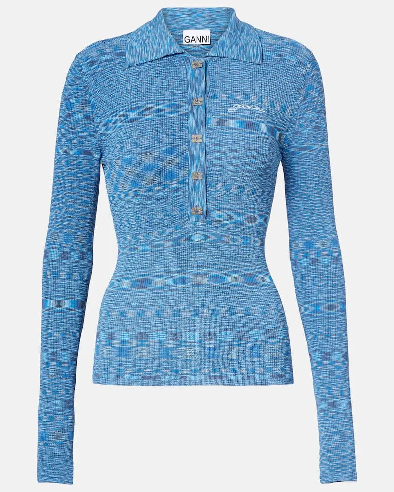 Ganni Polopullover Blau