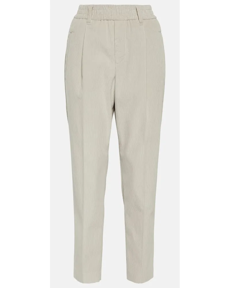 Brunello Cucinelli Gerade Hose aus Cord Braun