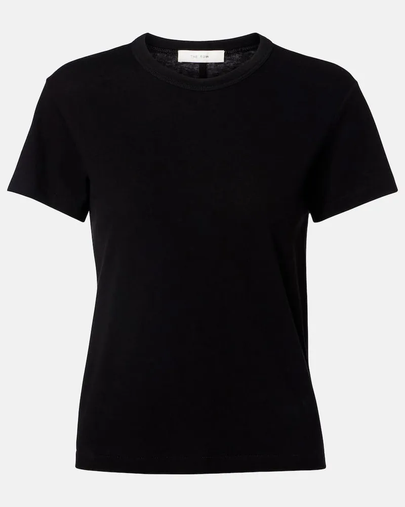 The Row T-Shirt Jovita aus Baumwolle, Kaschmir und Seide Schwarz
