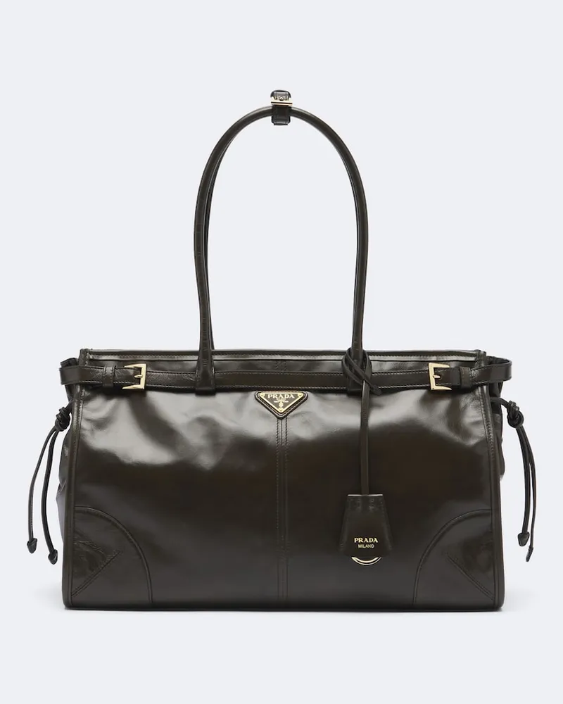 Prada Schultertasche Prada Bonnie Large aus Leder Grün