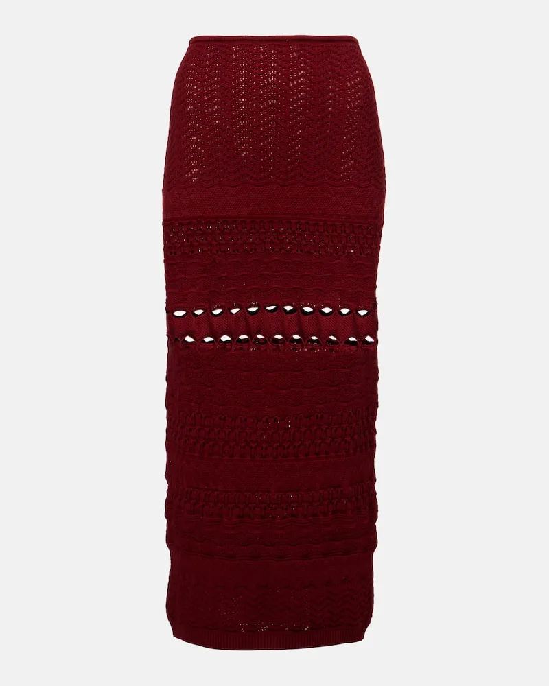 Elie Saab Midirock aus Strick Rot