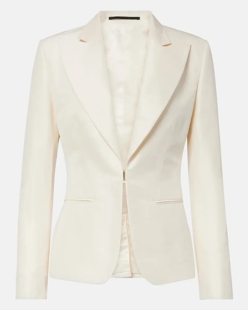 Gucci Blazer aus Seiden-Faille Weiß