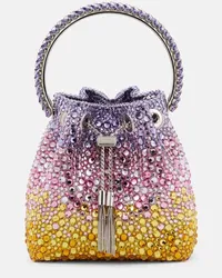 Jimmy Choo Bucket-Bag Bon Bon aus Satin mit Kristallen Multicolor