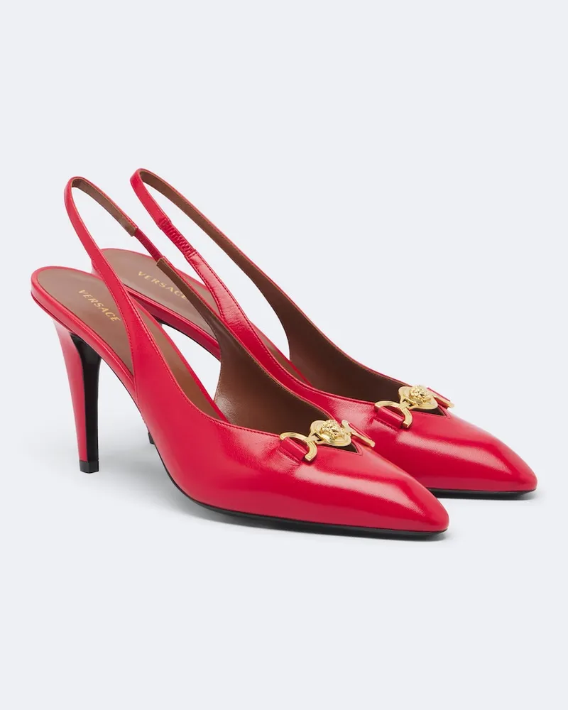 Versace Slingback-Pumps Clelia Medusa aus Leder Rot