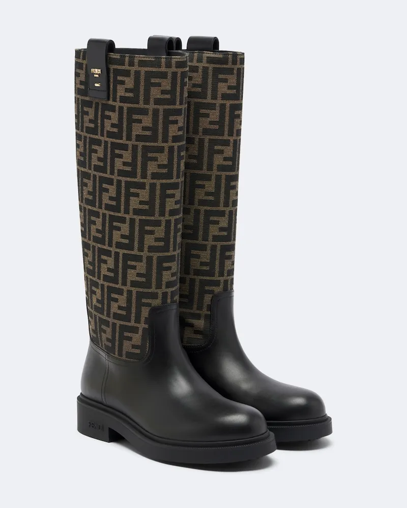 Fendi Stiefel Fendi Filo aus Canvas und Leder Schwarz