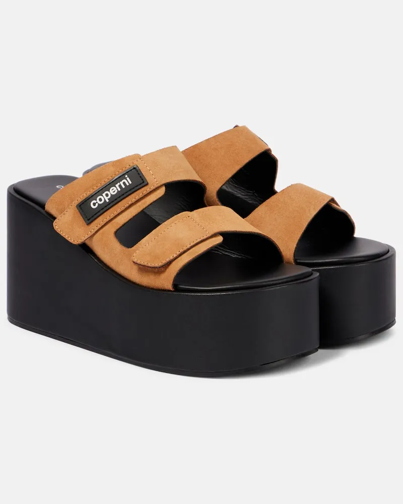 COPERNI Wedge-Sandalen aus Veloursleder Braun
