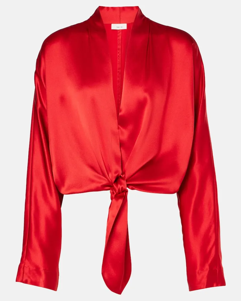The Sei Top aus Seidensatin Rot