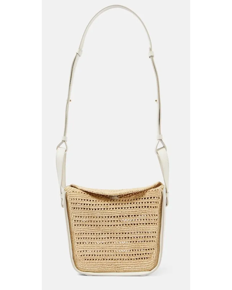 Loewe Tote Hammock Compact aus Raffiabast und Leder Beige