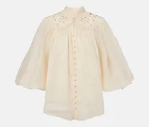 Bestickte Bluse Coco aus Ramie