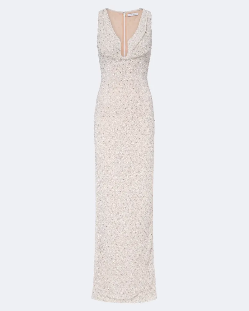 Rachel Gilbert Verzierte Robe Ruby Weiß