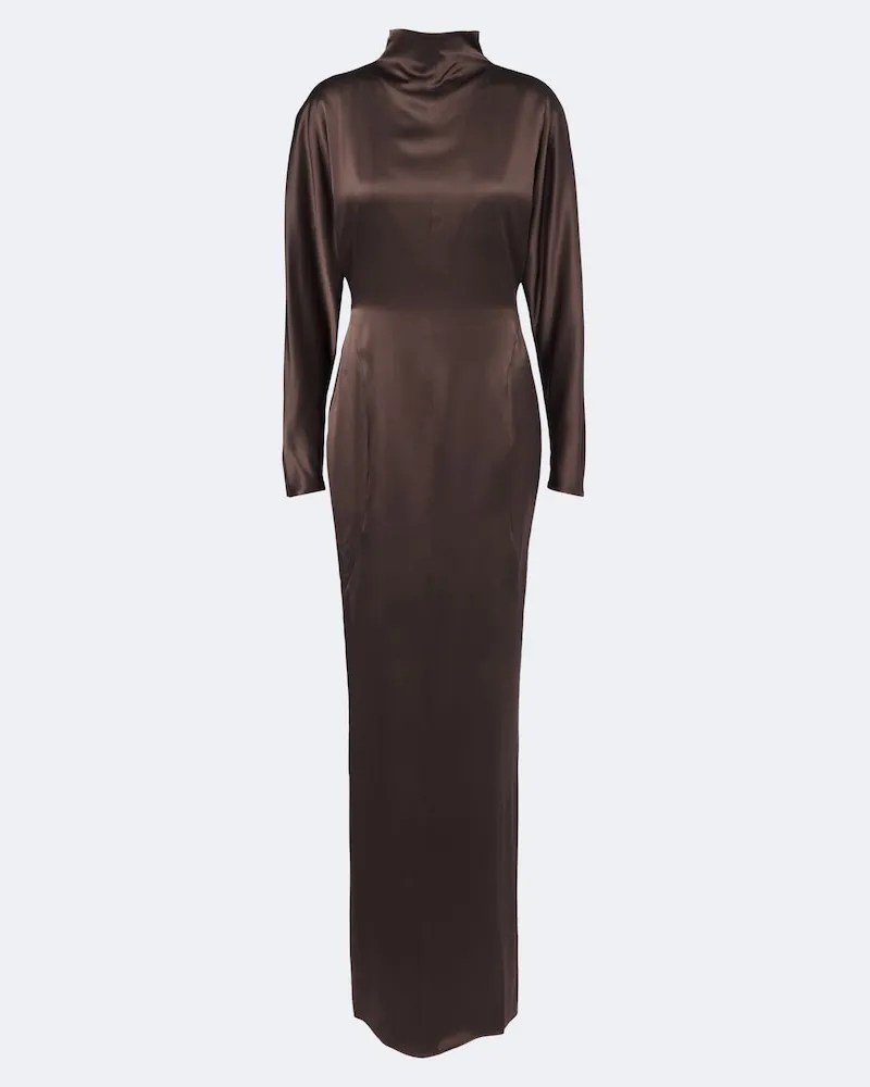 Max Mara Robe aus Seidensatin Braun