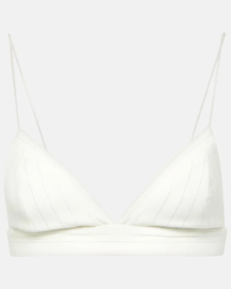Alex Perry Bralette aus Lurex Weiß