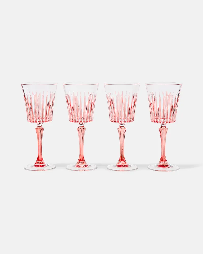 Les-Ottomans Set aus vier Weingläsern Rot