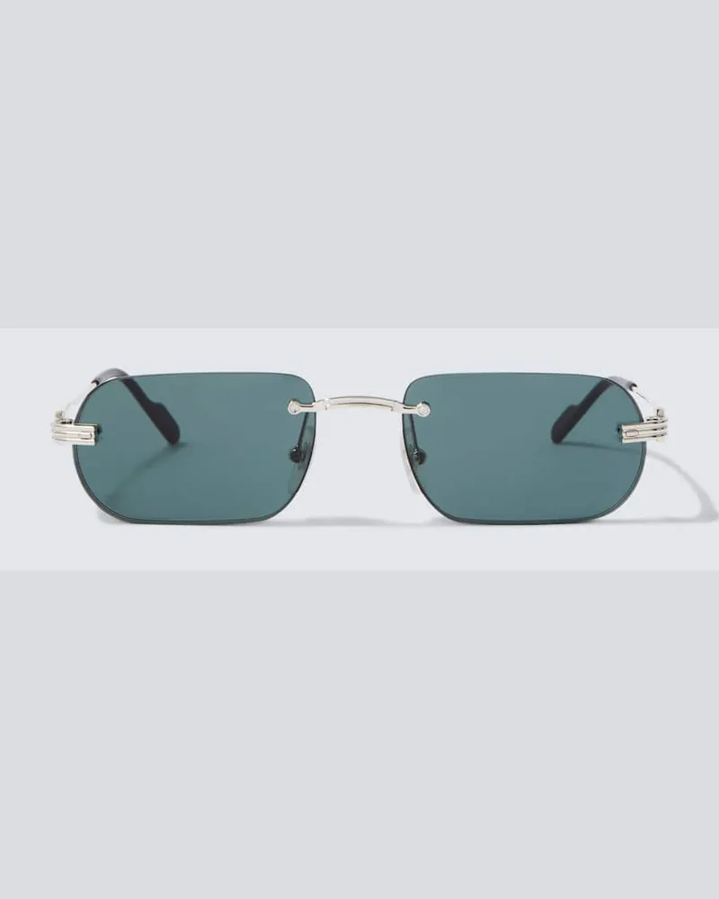 Cartier Eckige Sonnenbrille Première De Cartier Silber