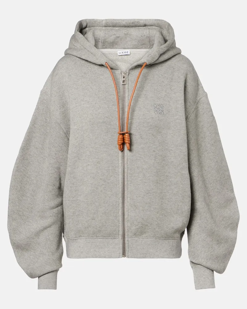Loewe Kapuzenjacke Flamenco aus Baumwolle und Kaschmir Grau