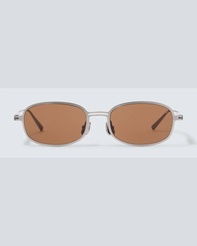 Brunello Cucinelli Ovale Sonnenbrille Silber