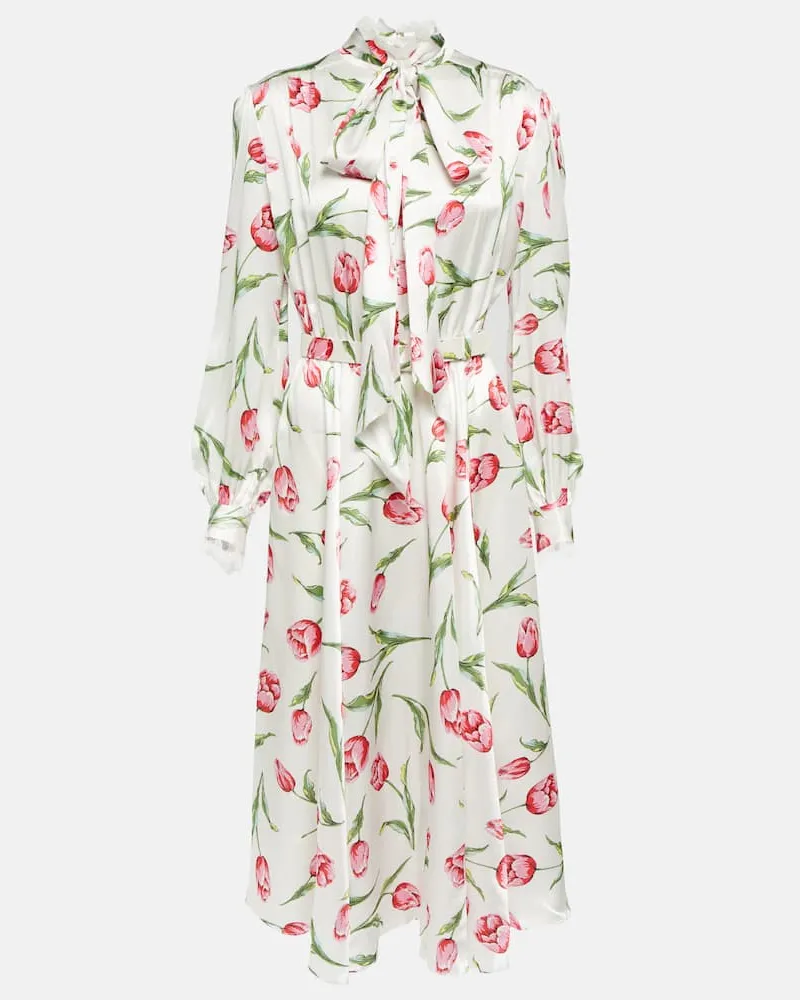 Rodarte Midikleid aus Seide Weiß