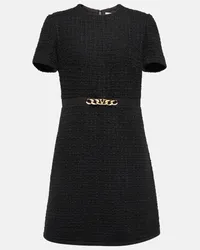 Valentino Garavani Minikleid VLogo Chain aus Boucle Schwarz