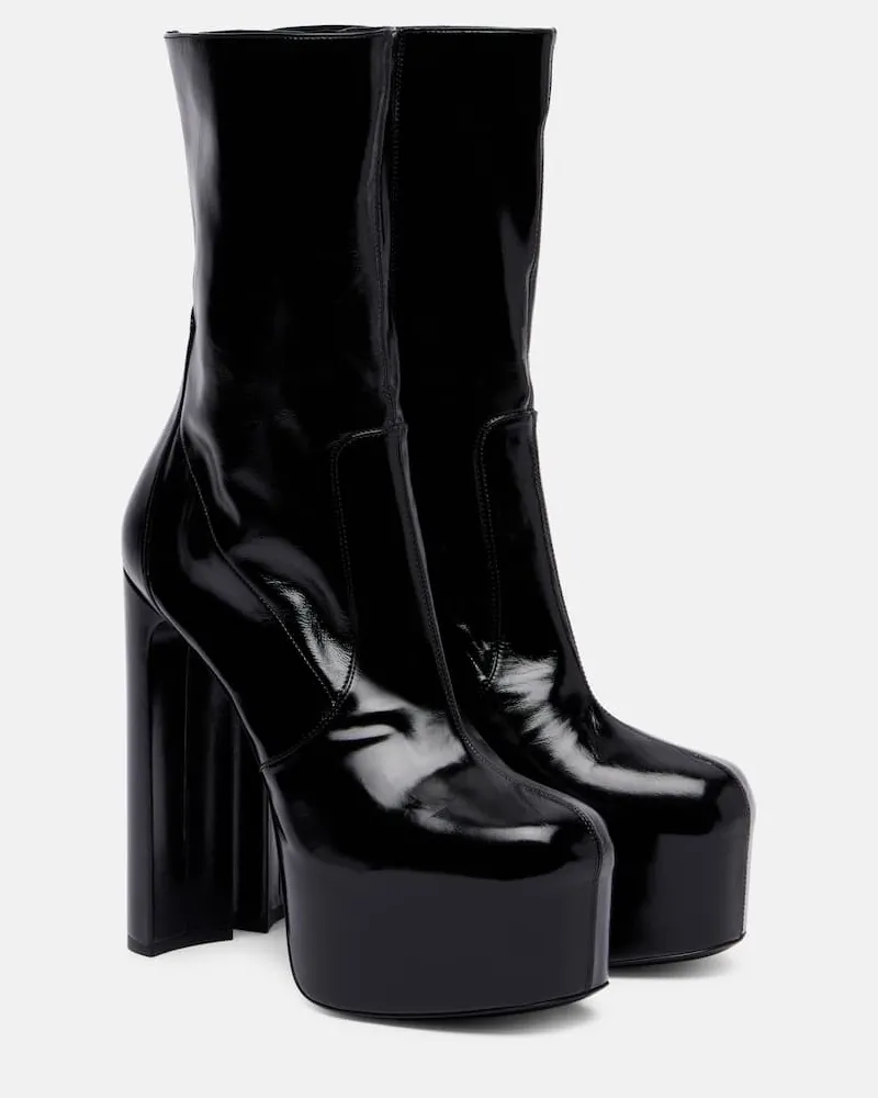 Saint Laurent Ankle Boots Billy 95 aus Leder Schwarz