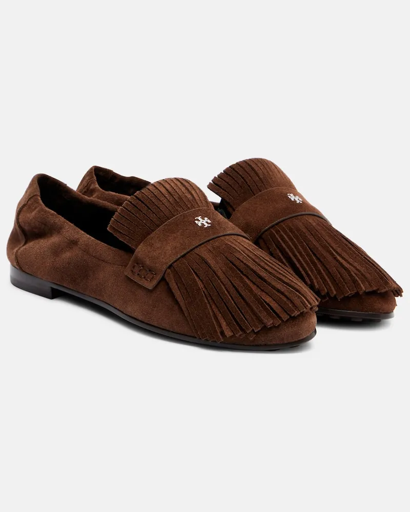 Tory Burch Loafers Ballet aus Veloursleder Braun
