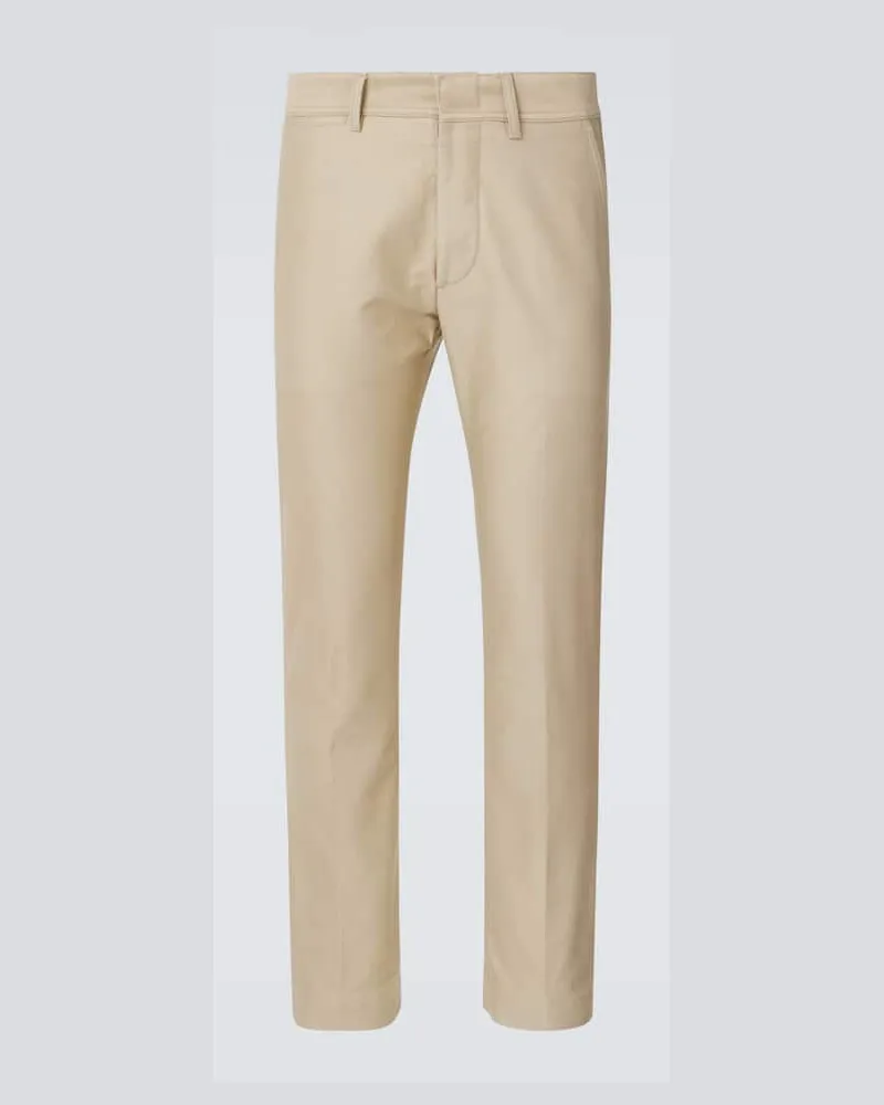 Tom Ford Chinohose aus Baumwollsatin Beige
