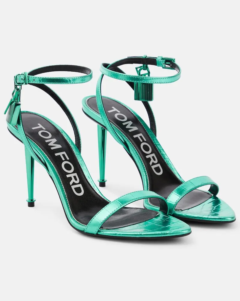Tom Ford Sandalen Padlock aus Leder Türkis