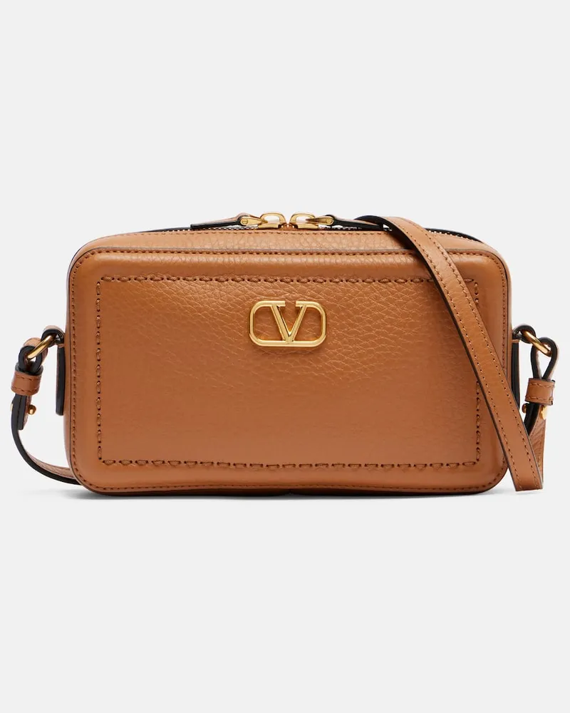 Valentino Garavani Schultertasche Alltime Mini aus Leder Braun