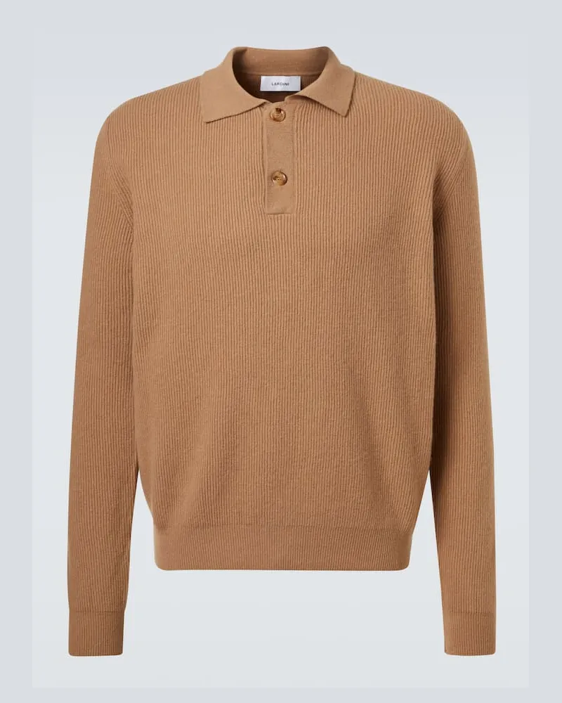 LARDINI Polopullover aus Wolle und Kaschmir Beige