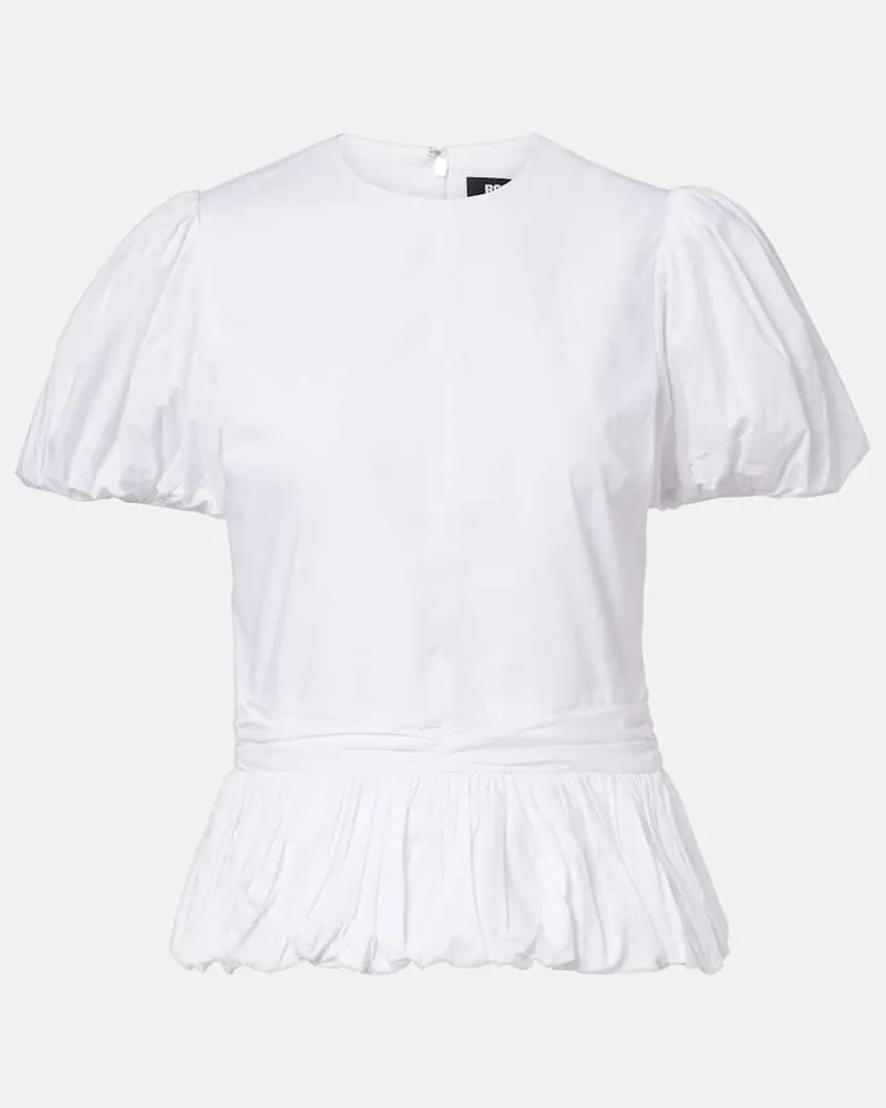 ROTATE Birger Christensen Top Alix aus Baumwollpopeline Weiß