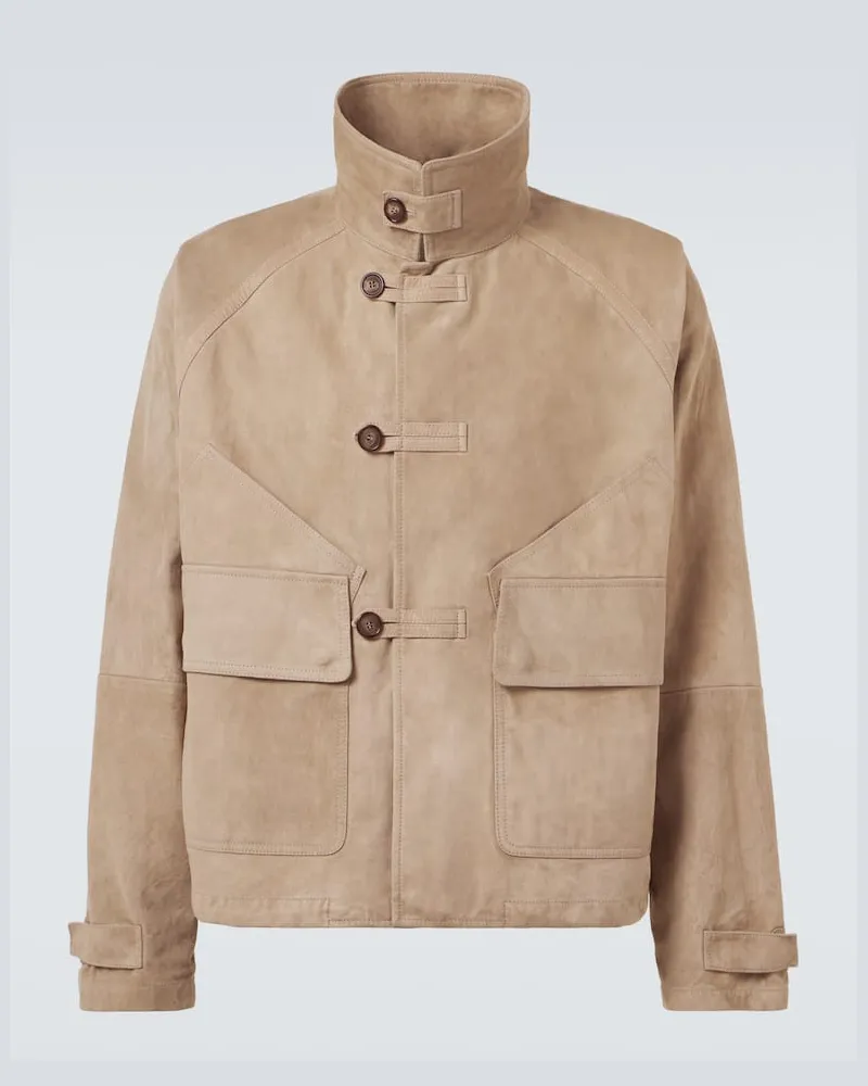 Giorgio Armani Jacke aus Veloursleder Beige