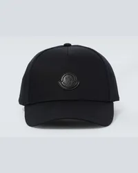 Moncler Baseballcap aus Baumwolle Schwarz