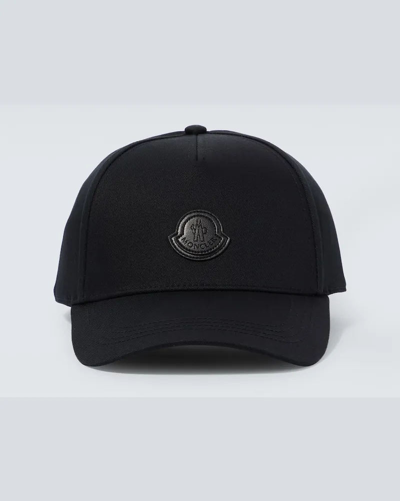 Moncler Baseballcap aus Baumwolle Schwarz