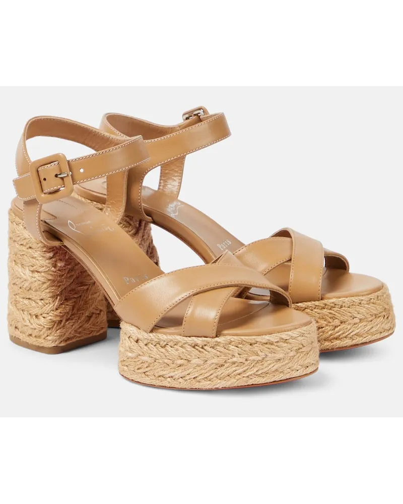 Christian Louboutin Espadrille-Sandalen Calakala 70 aus Leder Braun