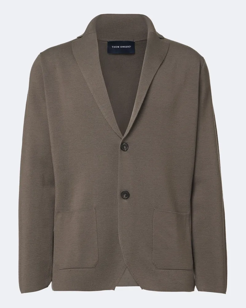 Thom Sweeney Gestrickter Blazer aus Wolle Beige