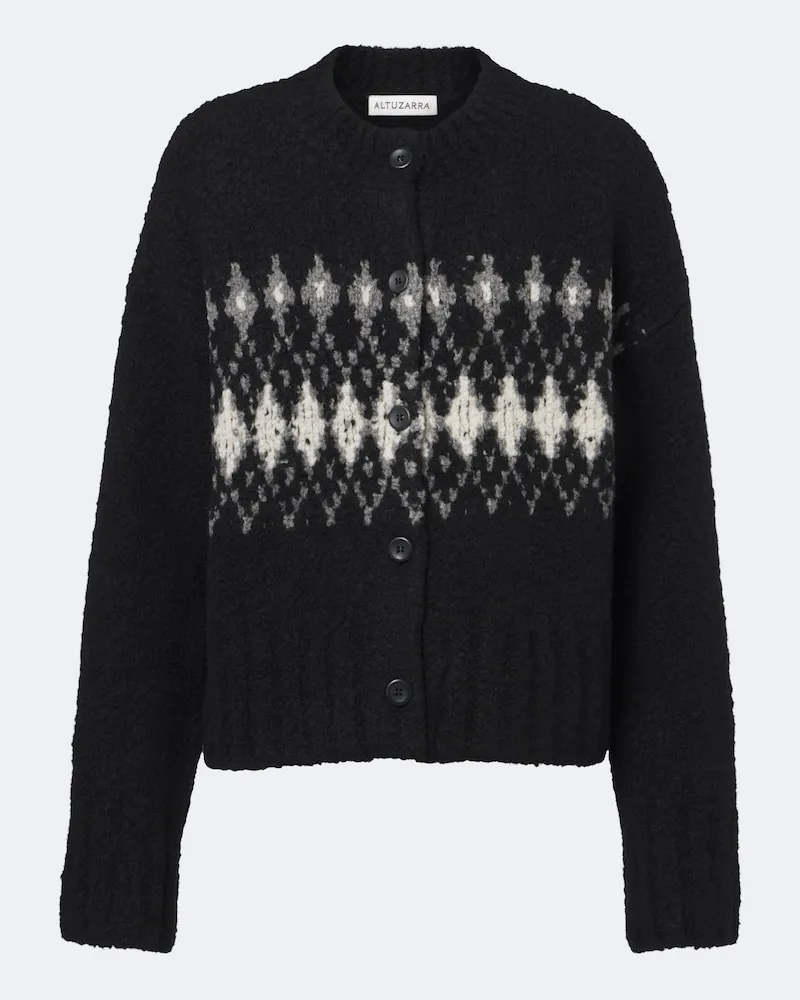 Altuzarra Cardigan Haven Fair Isle aus Wolle Schwarz