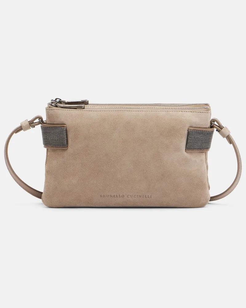 Brunello Cucinelli Schultertasche Essence Monili Small Beige