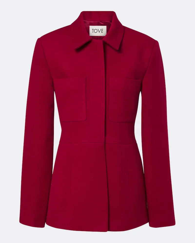 TOVE Jacke Eton aus Wolle und Kaschmir Rot