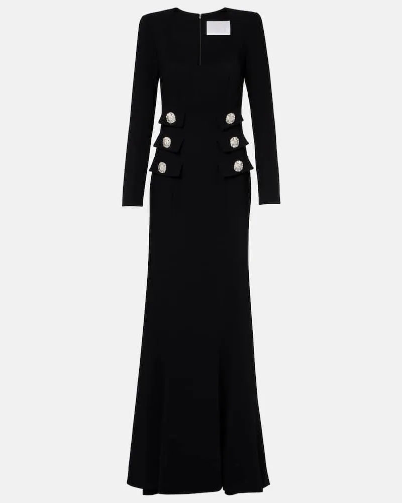 COSTARELLOS Robe mit Kristallen Schwarz