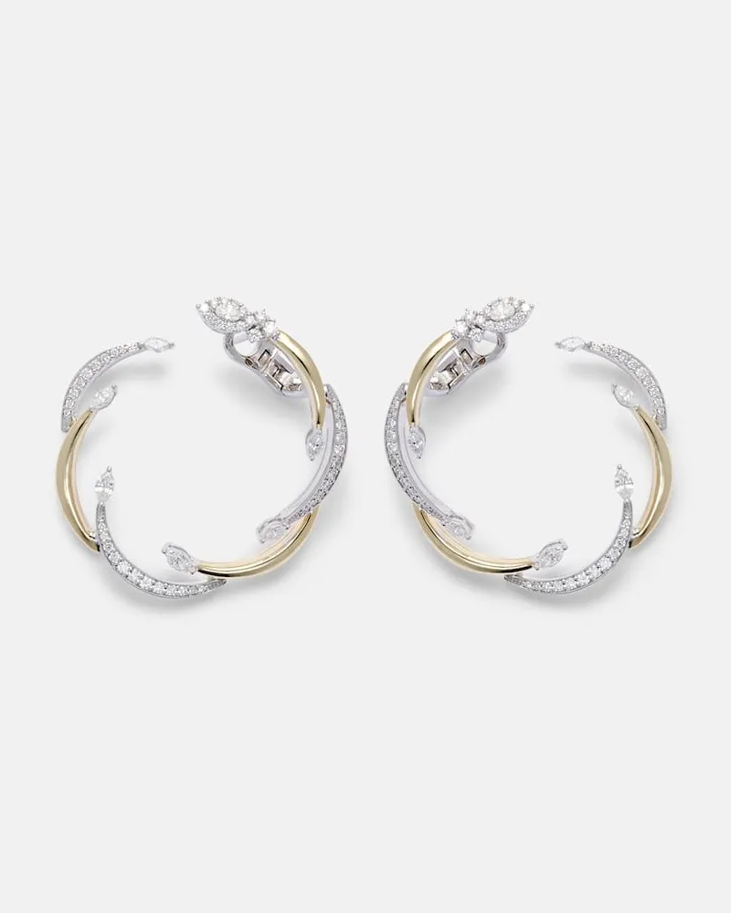 YEPREM Ohrringe Golden Strada aus 18kt Gelb- und Weißgold mit Diamanten Gold
