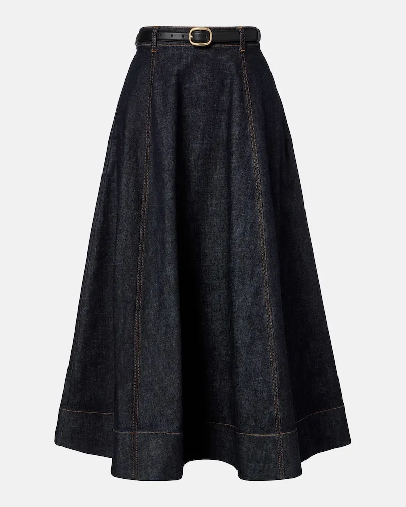 Self-Portrait Jeansrock Blau