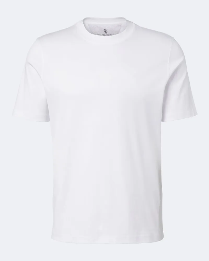 Brunello Cucinelli T-Shirt aus Baumwoll-Jersey Weiß