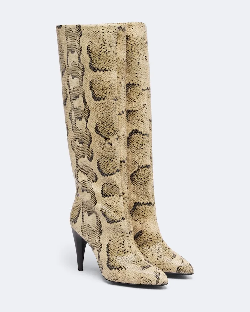 Isabel Marant Kniehohe Stiefel Jany aus Leder Beige