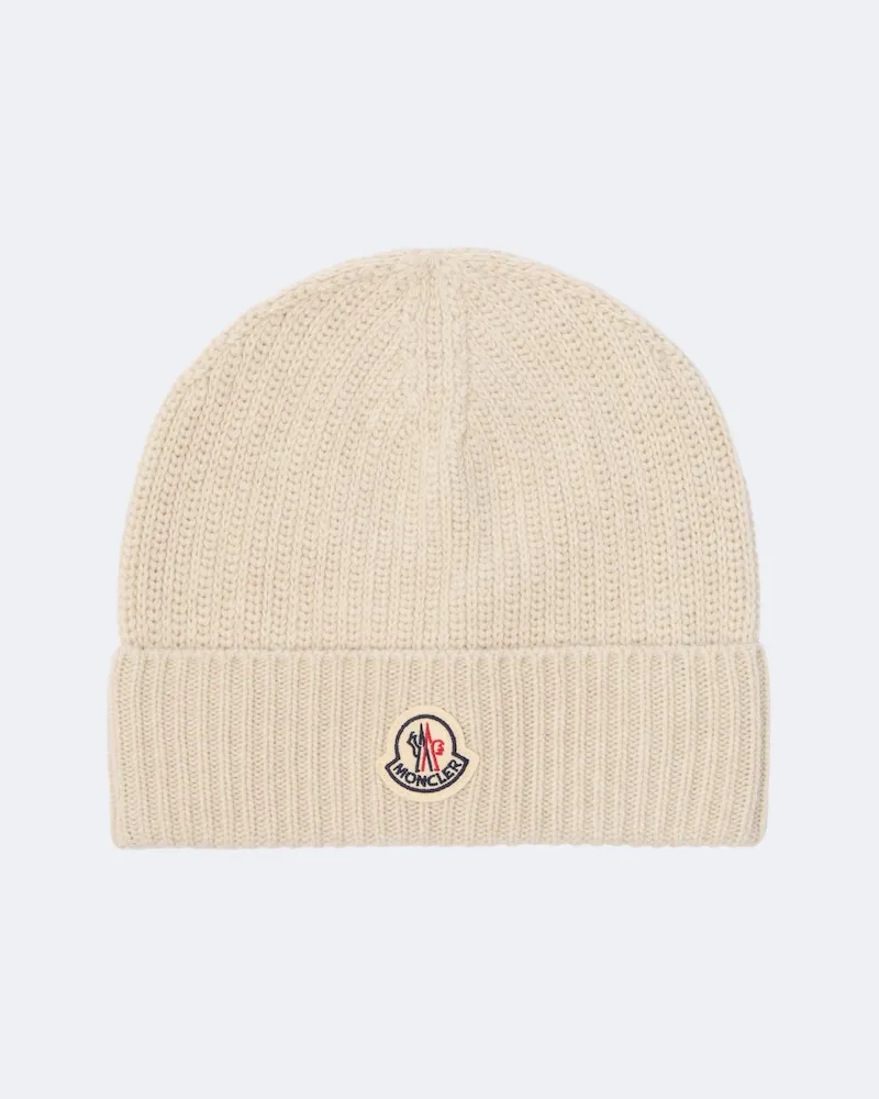 Moncler Mütze aus Wolle und Kaschmir Weiß