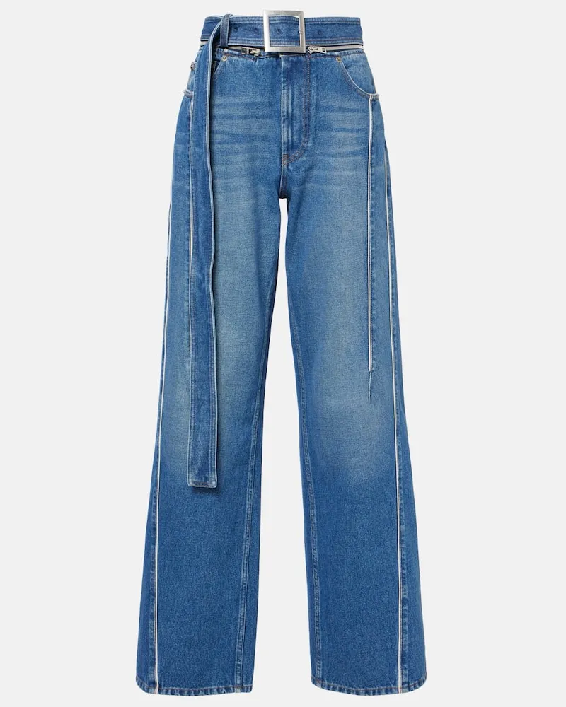 Jean Paul Gaultier High-Rise Wide-Leg Jeans Blau