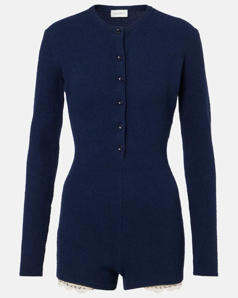 Magda Butrym Playsuit aus einem Baumwollgemisch Blau