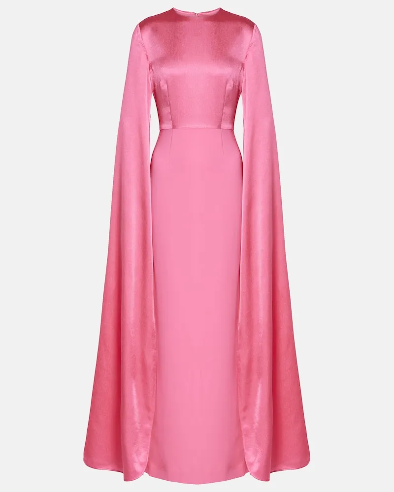 Solace London Robe Adley aus Crêpe Rosa