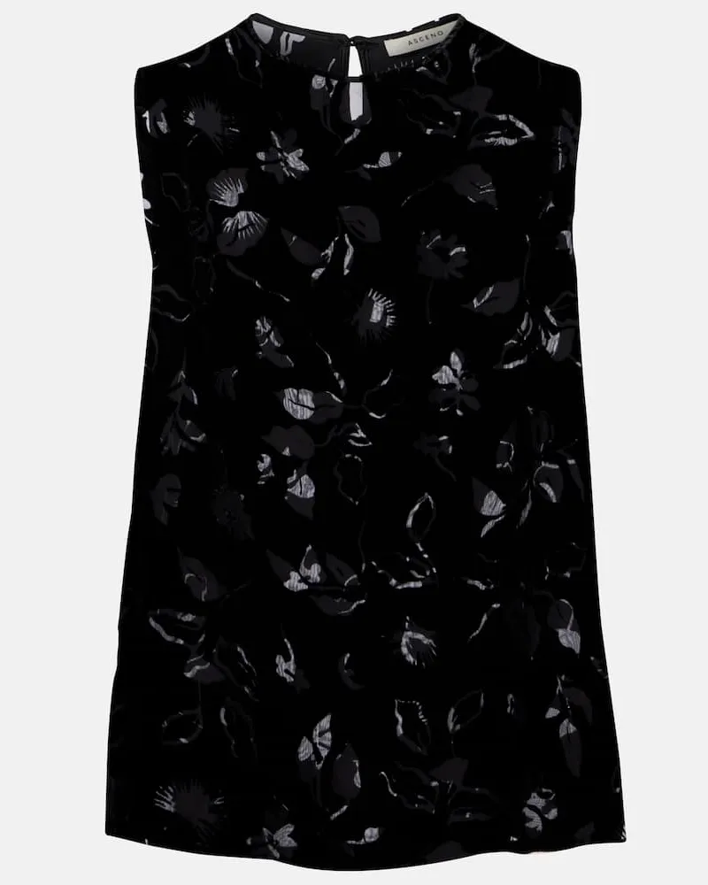 ASCENO Top Trencho aus Devoré Schwarz